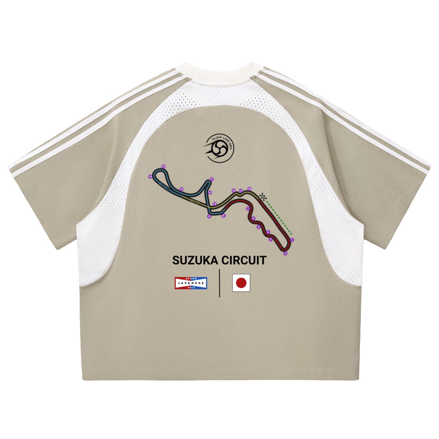 Japanese Contrast Stripes Oversized T-shirt