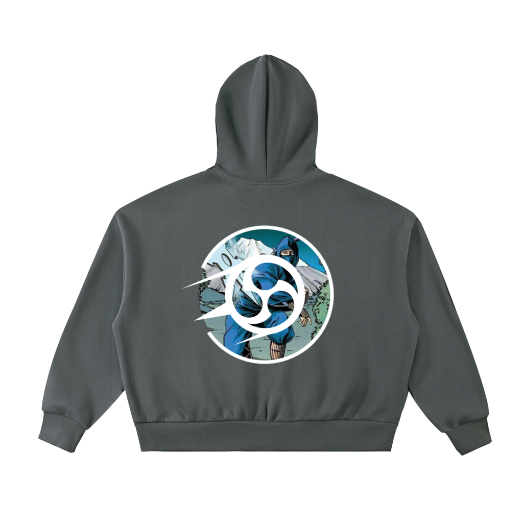 Silent Star. Fleeced Full-Zip Boxy Hoodie