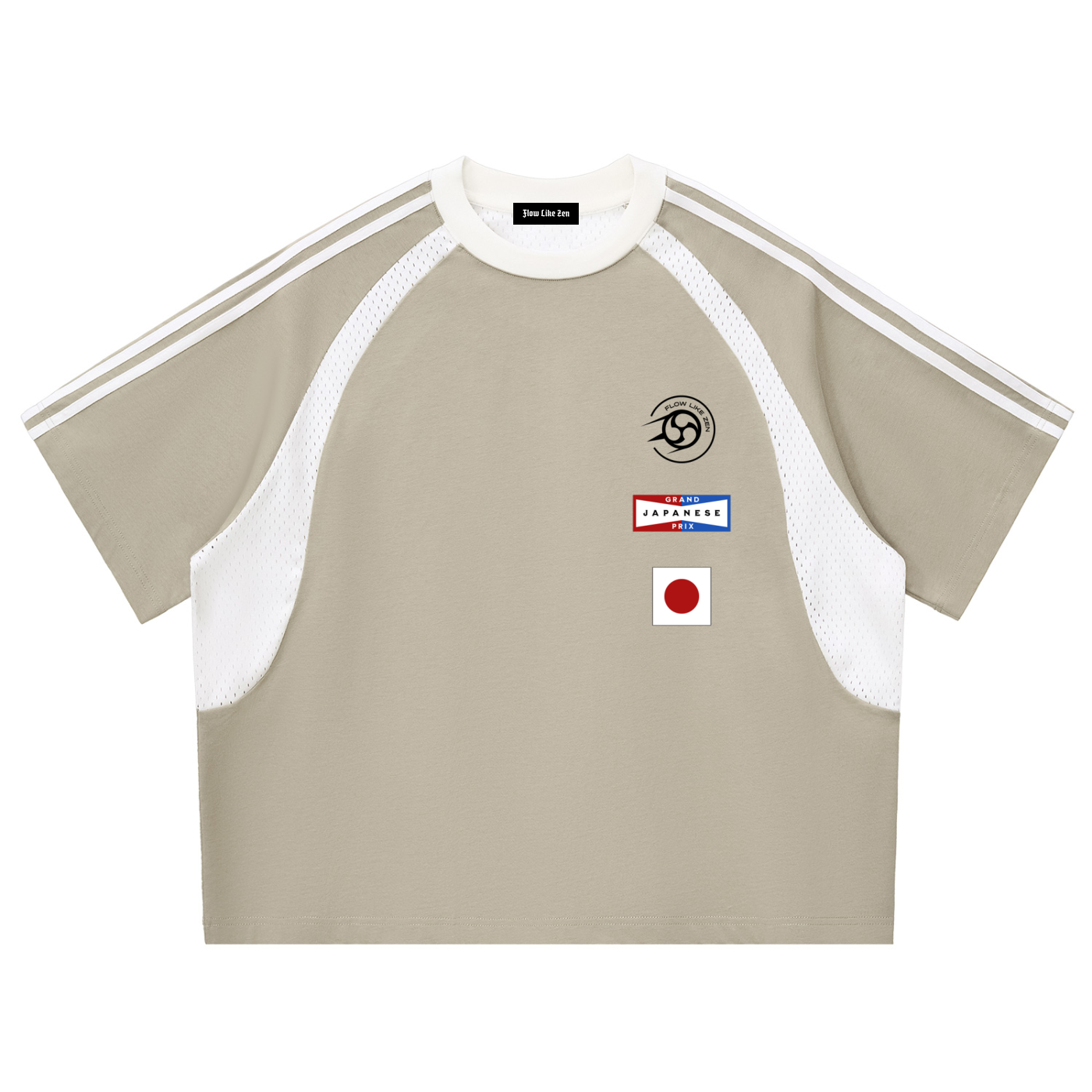 Japanese Contrast Stripes Oversized T-shirt