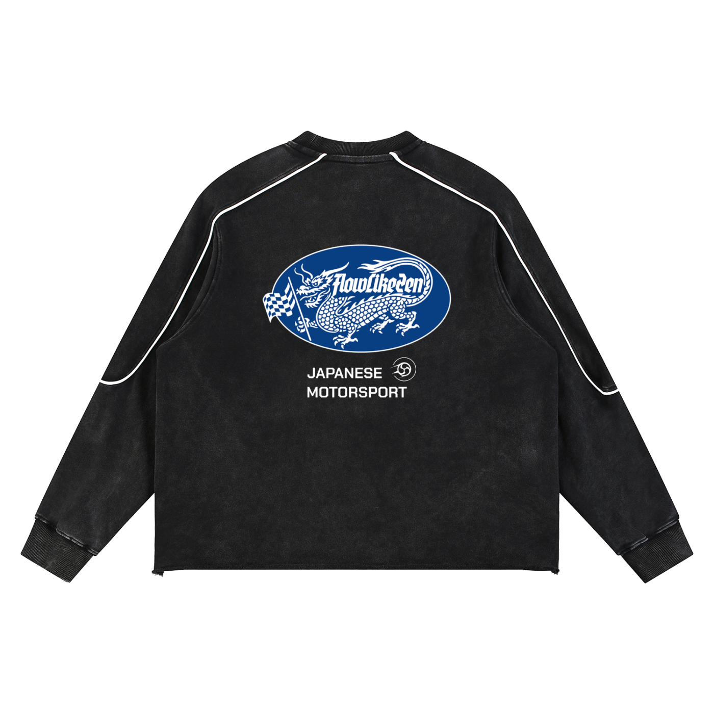 Japanese Motorsport Piping Raw Hem Sweatshirt