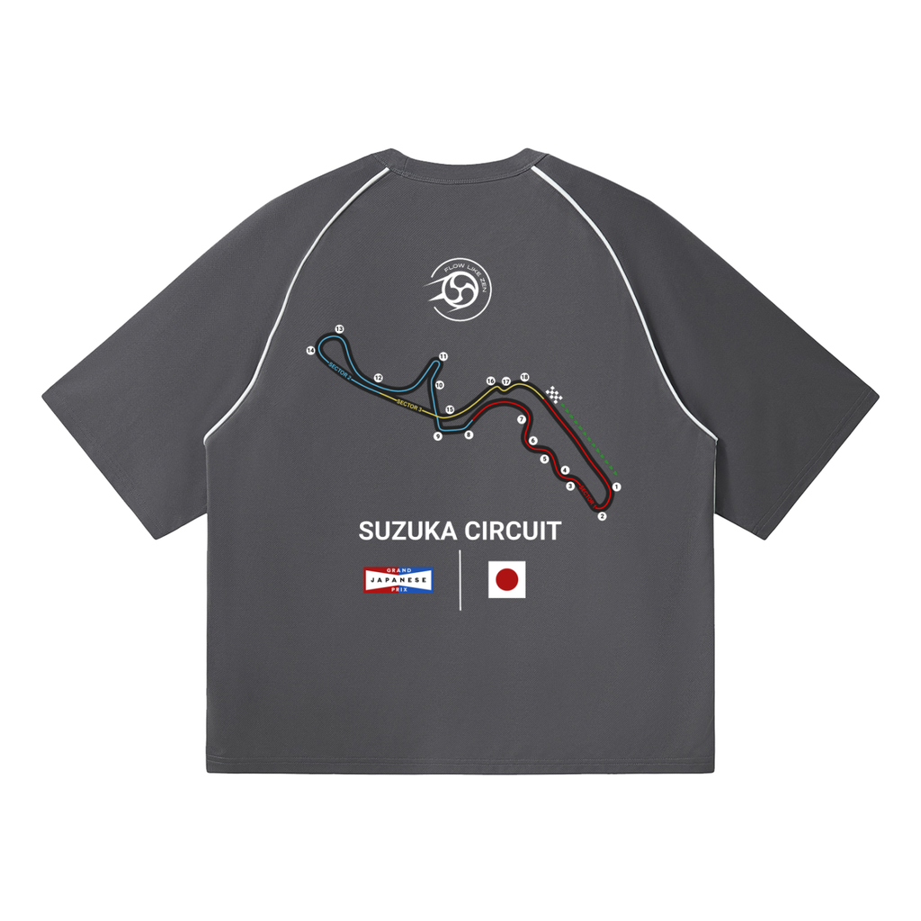 Japanese Grand Prix Contrast Piping Relaxed T-Shirt