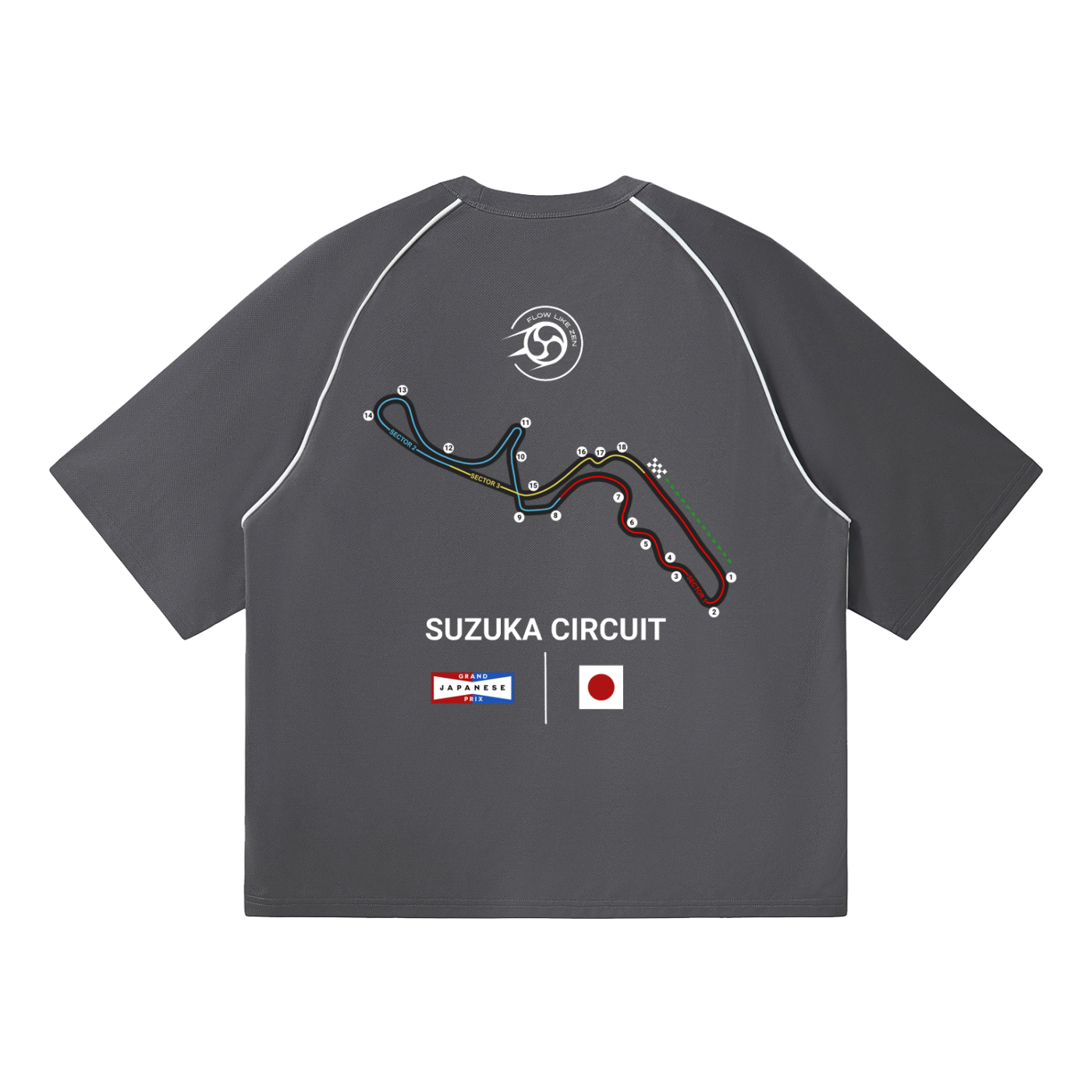 Japanese Grand Prix Contrast Piping Relaxed T-Shirt