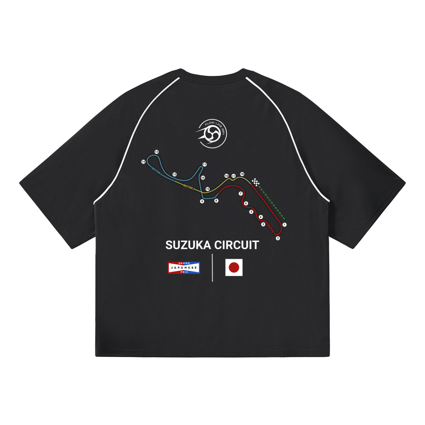 Japanese Grand Prix Contrast Piping Relaxed T-Shirt