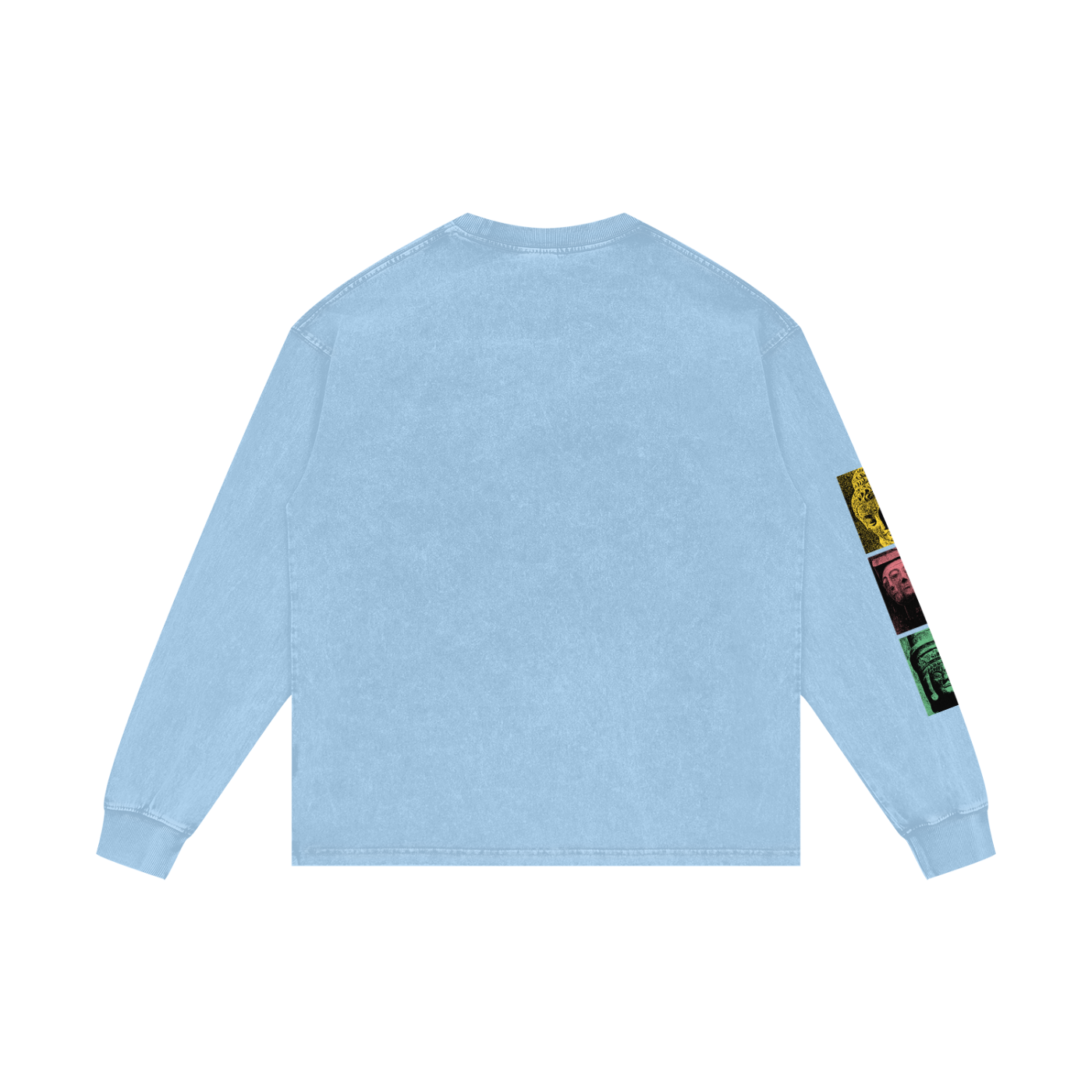 Trippy Bhuda Acid Wash Long Sleeve T-Shirt