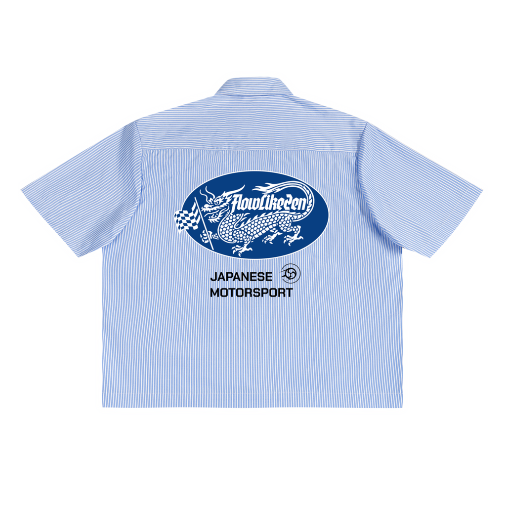 Japanese Motorsport Vertical Stripe Boxy Shirt