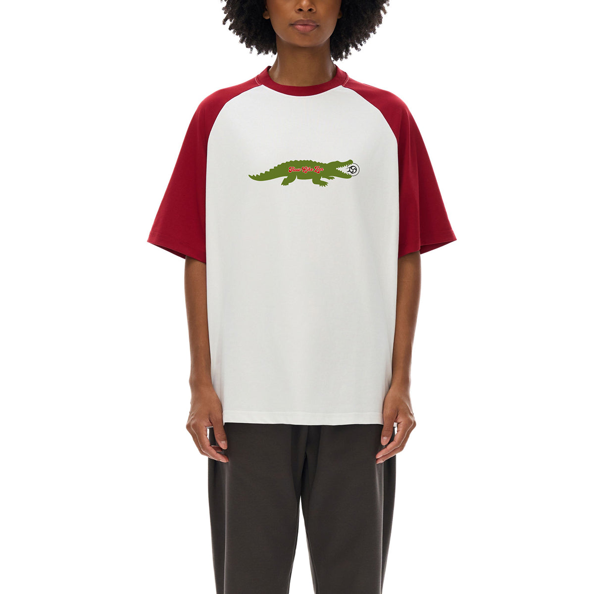 BITE SIZE, Colour-Blocked Raglan Sleeve T-Shirt