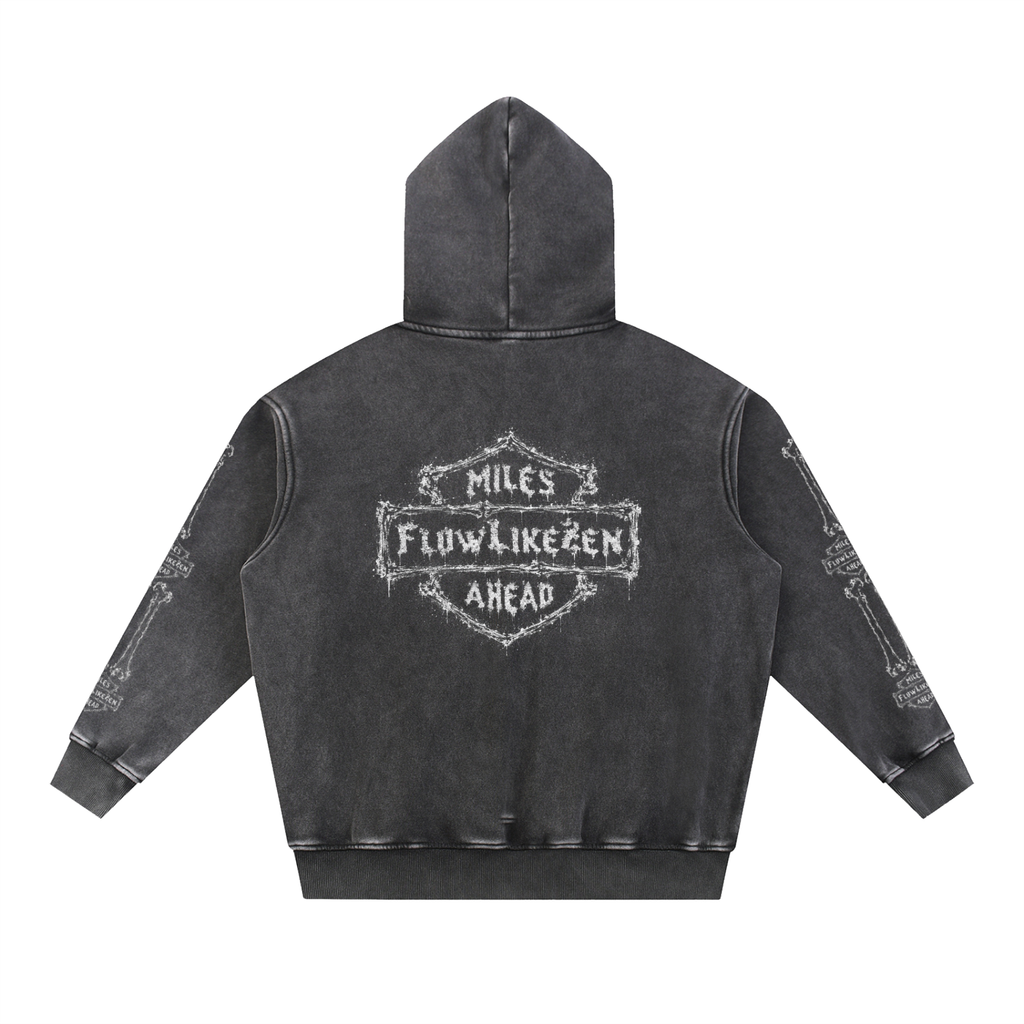 MILES AHEAD, Snow Wash Fleece Hoodie