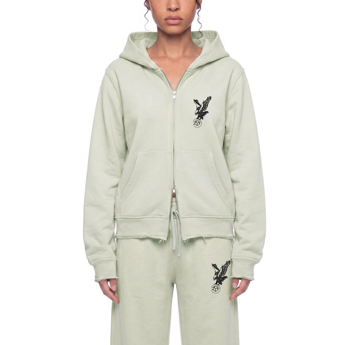 EAGLE’S GRIP, Women’s Raw Edge Full Double Zip Hoodie