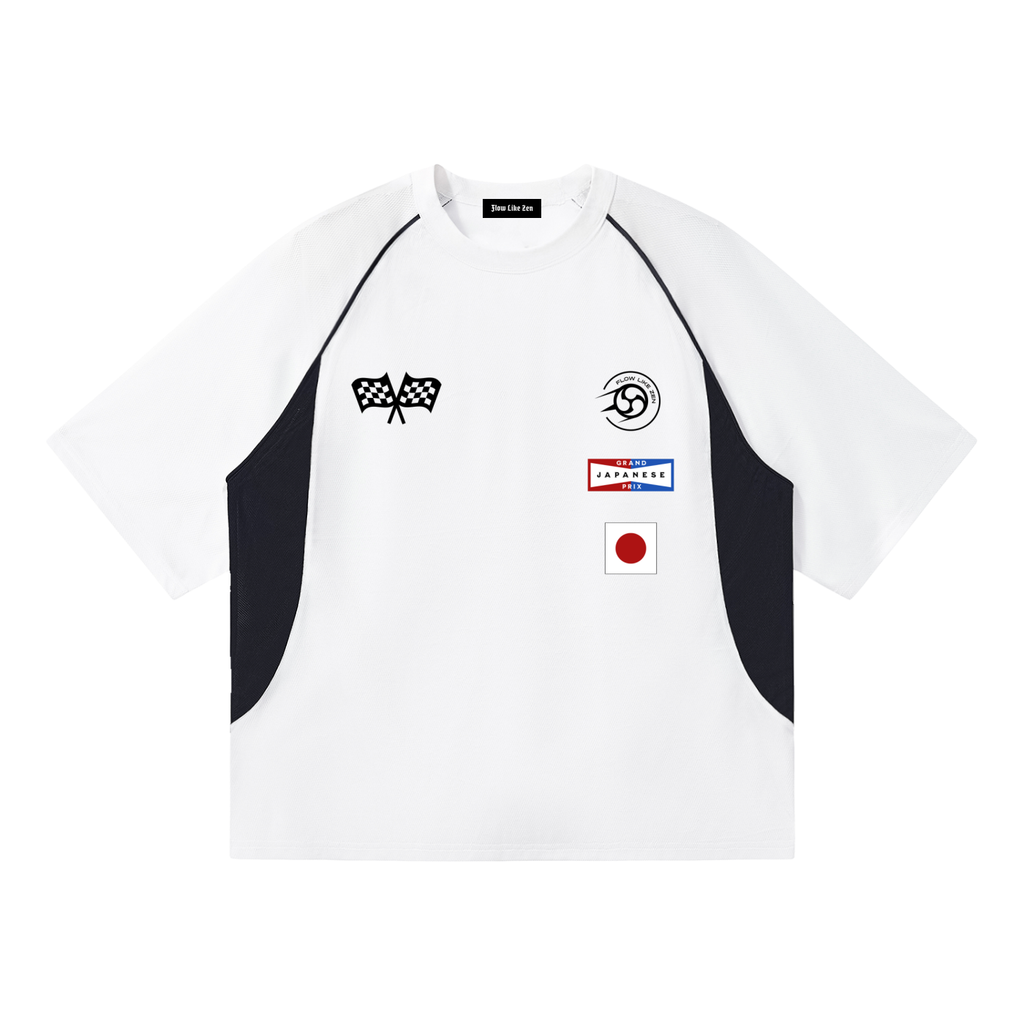 Japanese Grand Prix Contrast Piping Relaxed T-Shirt