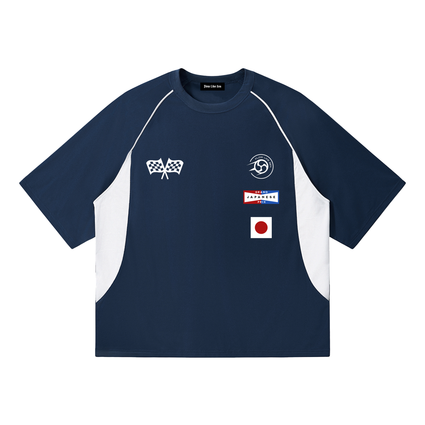 Japanese Grand Prix Contrast Piping Relaxed T-Shirt
