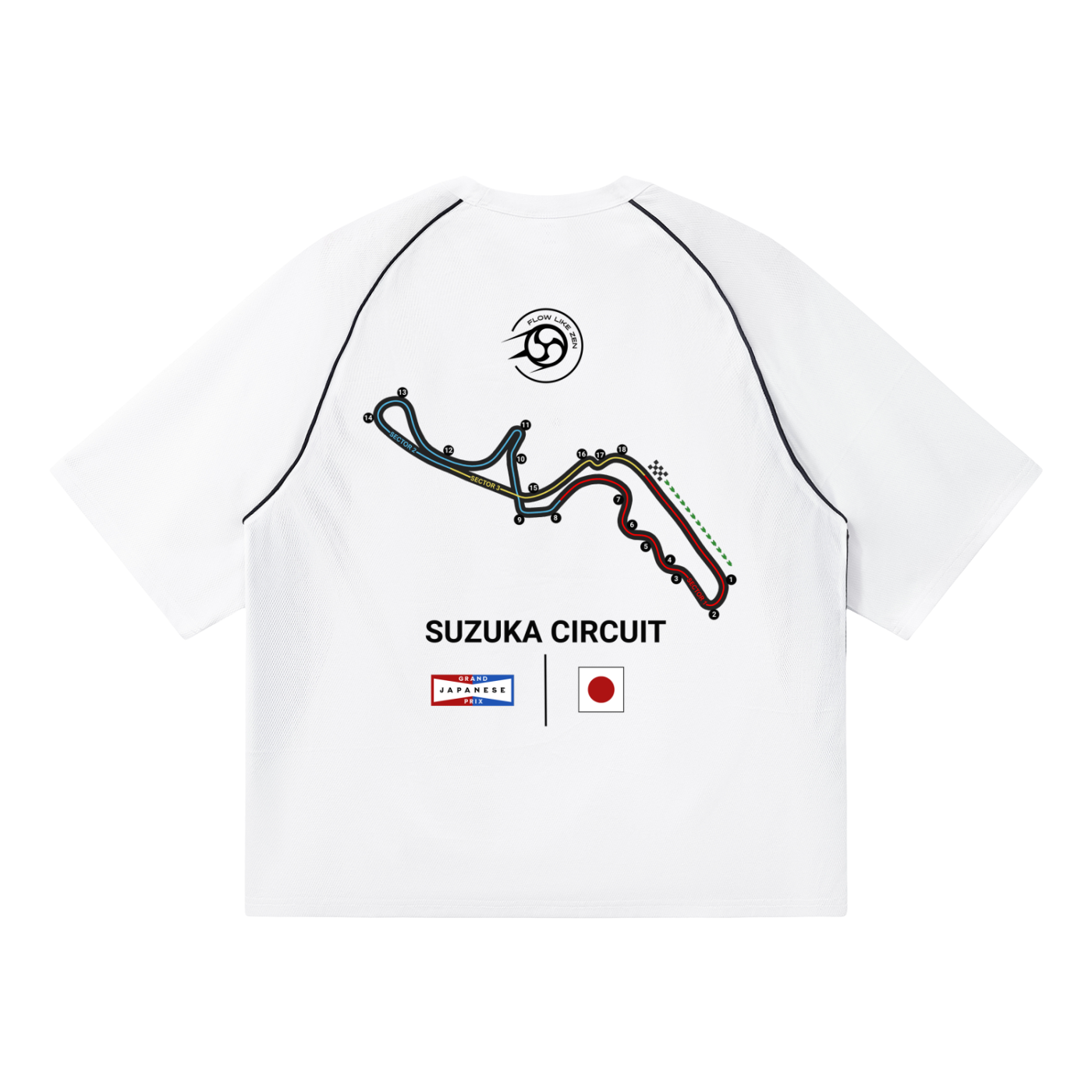 Japanese Grand Prix Contrast Piping Relaxed T-Shirt