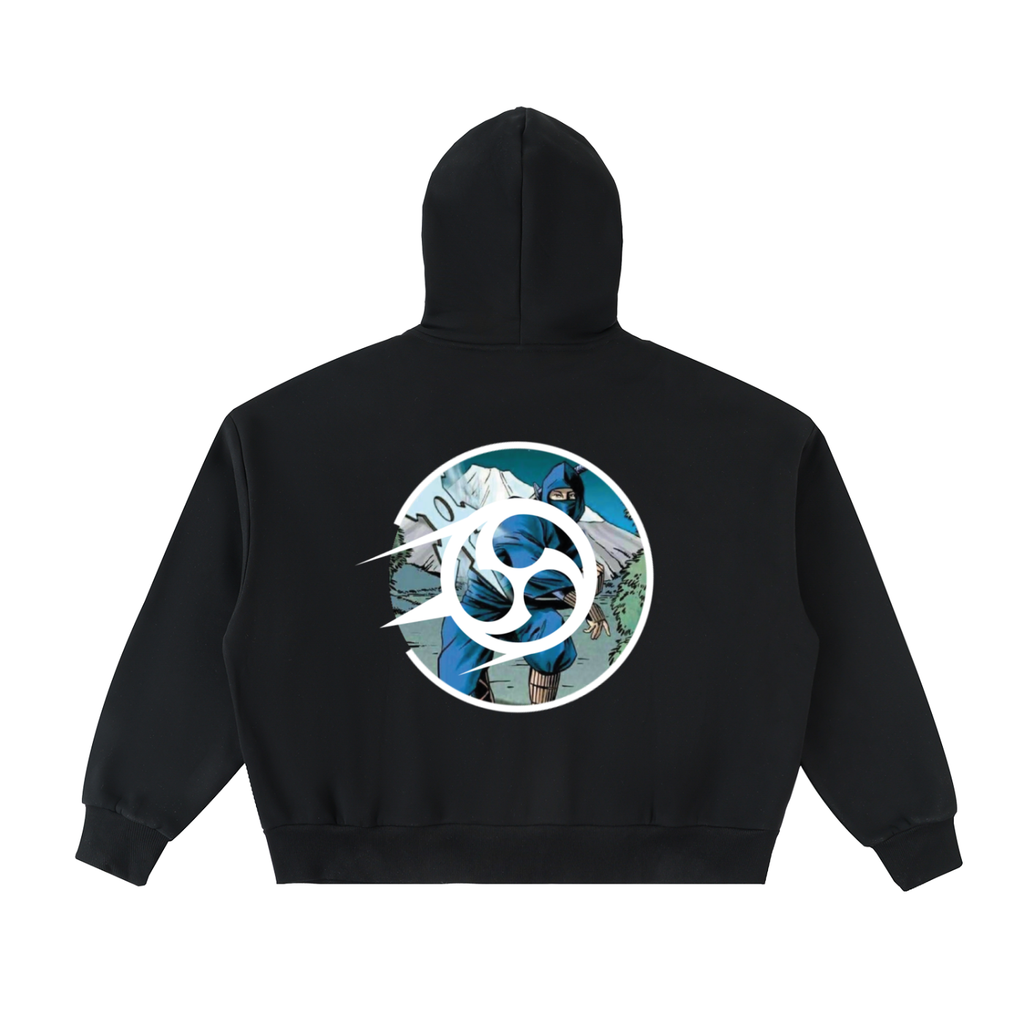 Silent Star. Fleeced Full-Zip Boxy Hoodie