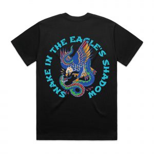 Snake & Eagle, Black, Back T-Shirt Design